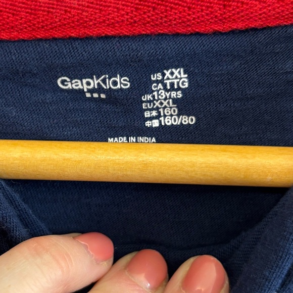 GAP Kids Long Sleeve Striped Hoodie - Navy, Red, Gray - Picture 3 of 4